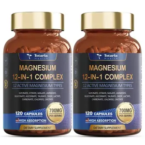 12-in-1 High-Strength Magnesium Complex 700mg - Complete Formula with Glycinate, Citrate, Malate, Oxide, Taurate, Aspartate & Orotate | Vegan Capsules | Promotes Muscle Comfort, Heart Wellness & Calm Relaxation Daily