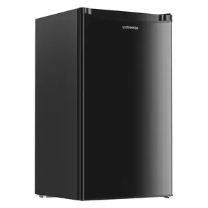 Upstreman mini fridges 3.2 Cu.Ft with Freezer Compact Single-Door Fridge for Dorm Office Bedroom BR321 Adjustable Temperature Thermostat Energy-Efficient Quiet Operation 3 Removable Shelves & Crisper Drawer pantry drink fridge skincare fridge