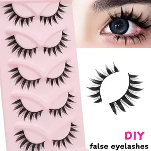 [3D Thick 】 Super Large demonic false eyelashes,5 pairs of natural and thick eyelashes, doll eye shape, creating a dramatic cartoon eye effect. Thick false eyelash extension style - a tool suitable for creating a beautiful Cosmetic false lashes