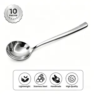 【AREL】Summervibes 4/10 PCs Stainless Steel Soup Spoon Set