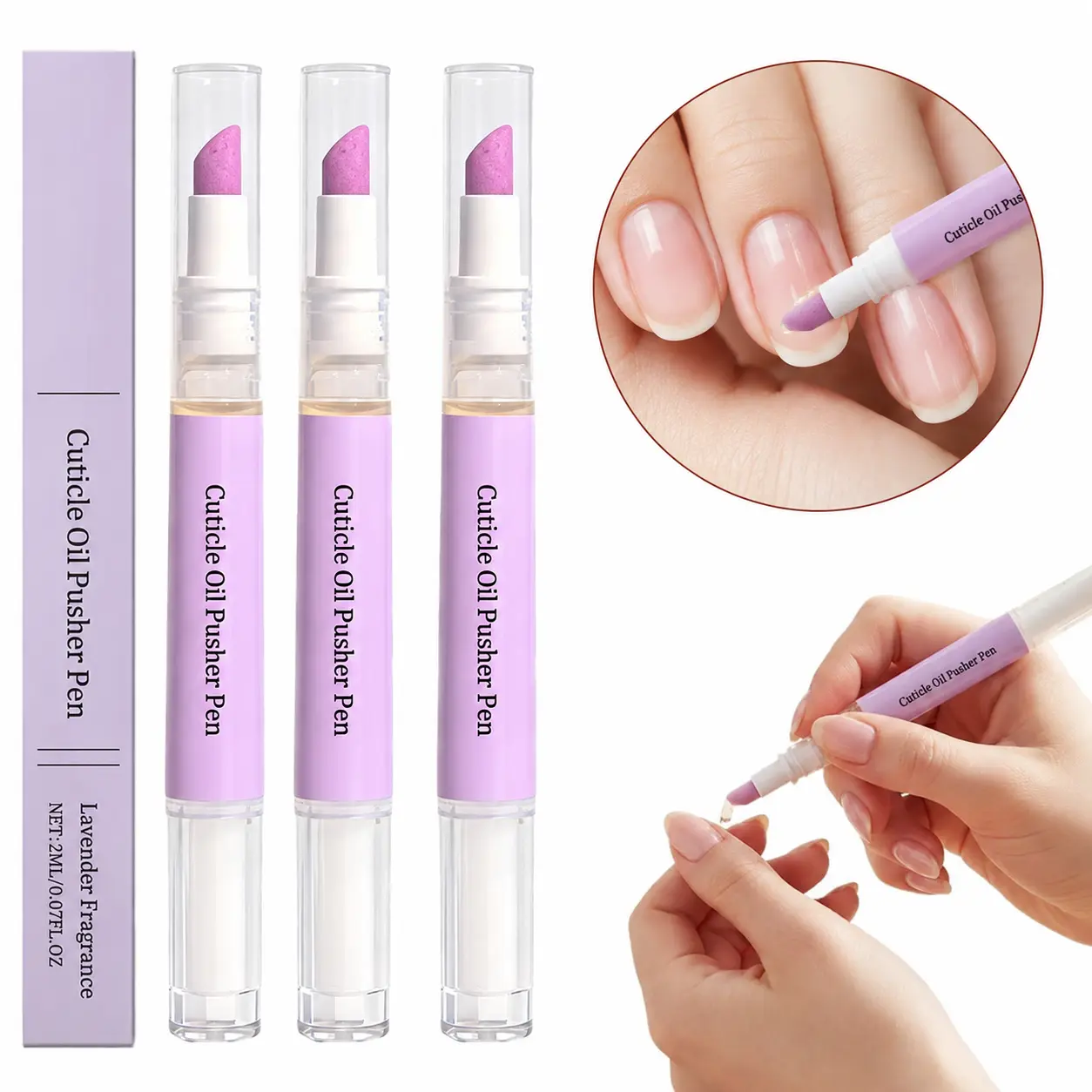 Cuticle Oil Pusher Pen for Dry Cuticles, Nail Strengthening & Moisturizing Care, Portable Nail Nourishing Oil Pen for Daily Hand & Nail Care