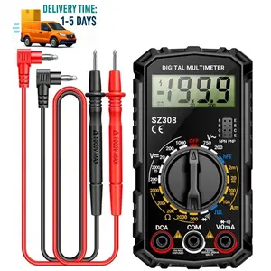 Digital Multimeter Voltmeter Ammeter Ohmmeter Professional Electrical Tester, Accurate AC/DC Voltage DC Current Resistance Meter, LCD Backlight Continuity Buzzer Data Hold Square Wave, High Precision Home & Car Repair Tool, Test Leads Included