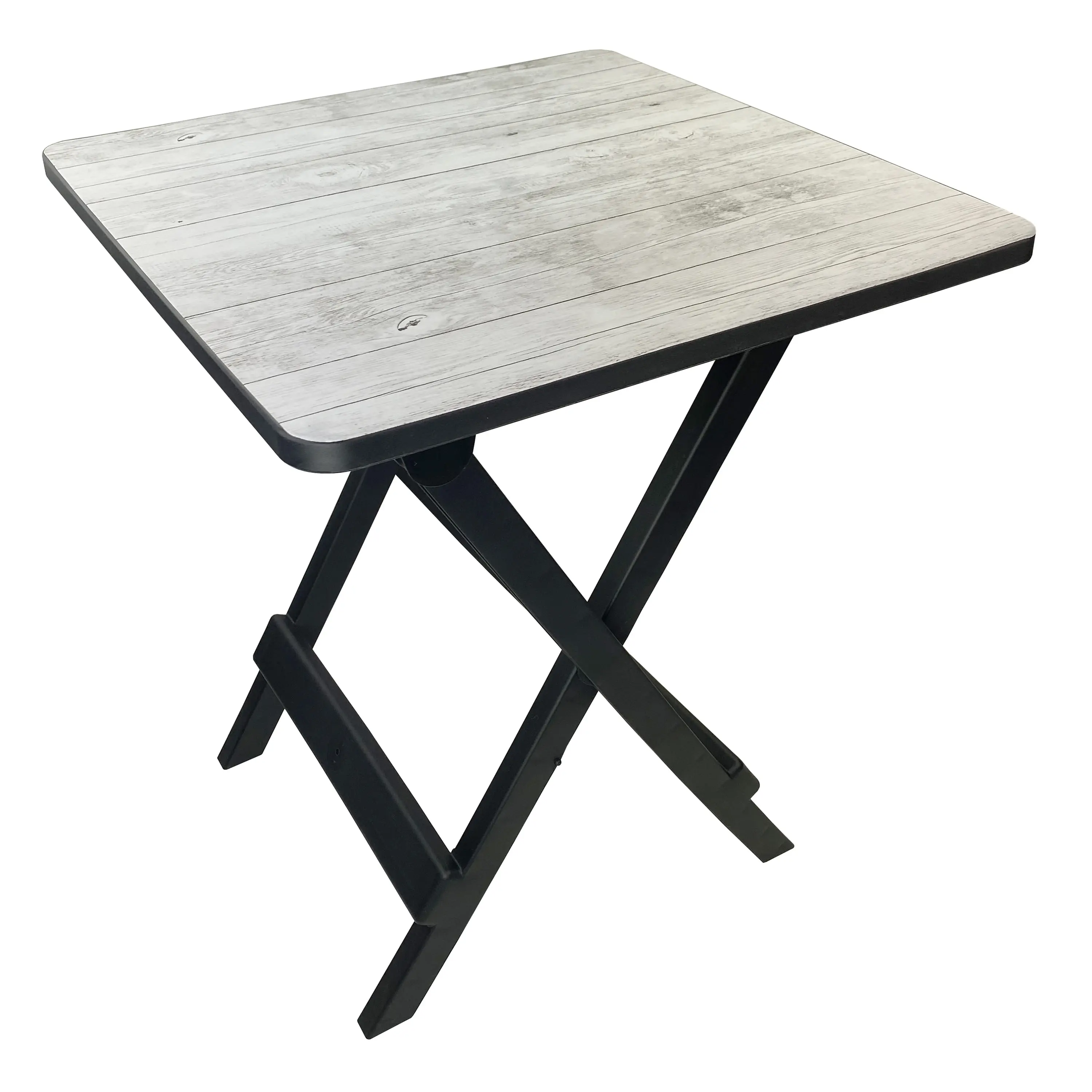 Ozark Trail 19-inch Plastic Folding Camp Side Table, Gray Wood Grain
