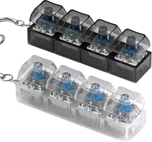 Stress Relief Keyboard Fidget Toy, Loud & Silent Fidget Keychain with LED Lights, Clicker Fidget Keyboard, Boost Focus and Calm Anxiety for Library Office Home