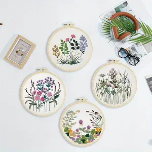 4 Packs Embroidery Kit for Beginner, Stamped Cross Stitch Kits for Adults Sunflower Cross Stitch Embroidery Kits DIY Crafts for Woman