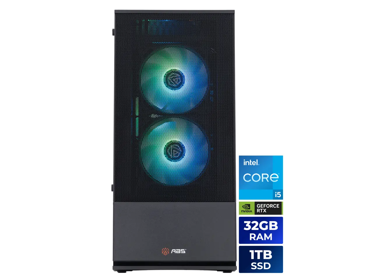 ABS Cyclone Aqua Gaming PC - Windows 11 - Intel Core i5-14400F - GeForce RTX 5060 - DLSS 4 - 32GB DDR4 3200 - 1TB M.2 SSD