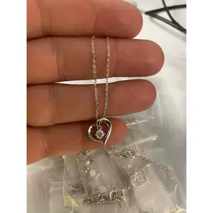 16-20in VVS1 Moissanite "In Motion" Heart Pendant w/ Chain! 925 Sterling Silver