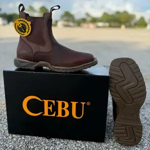 BC THUNDER CAFÉ Men's Botines 100% Piel Cómodos con Suela Resistente al Aceite y Ácido Fácil de Poner