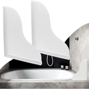 Shower Splash Guard Kit, Large Splash Guards for Bathtub Waterproof Self-Adhesive Shower Corner Guards to Keep Water in Shower or Bath, Pack of 2 (9.1 x 7.1 inches)