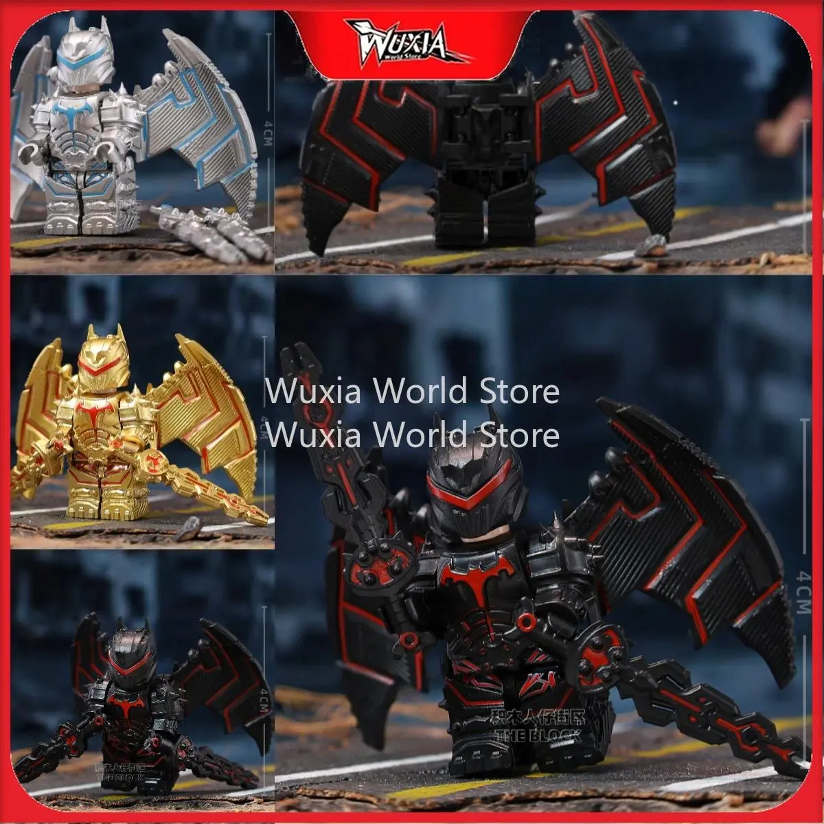 4cm Anime Themed Dark Knight Batman Heavy Armor PVC Minifigure, Collectors' Assembly Toy, Gift Ornament, Polyvinyl Chloride (Pvc)