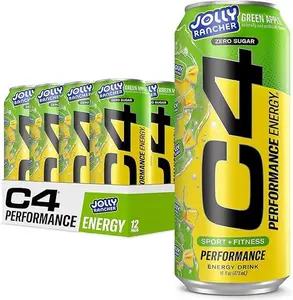 C4 Performance Energy X JOLLY RANCHER C4 Energy Drink 200mg Caffeine Zero Sugar Fruity Flavors Blue Raspberry Green Apple Peach Watermelon