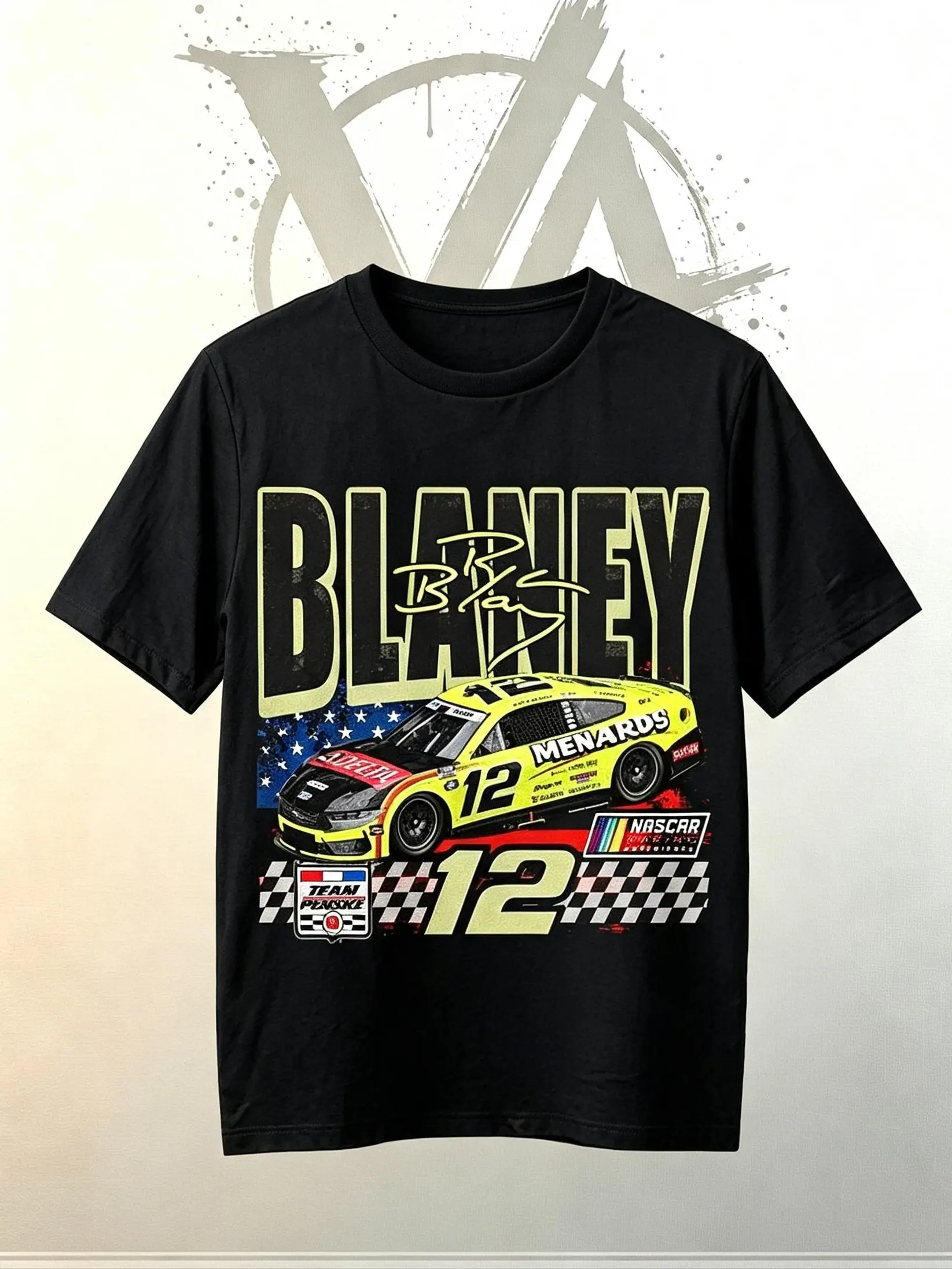 [AVT]NASCAR Shirt Blaney,Ryan Blaney 12 Shirt,drift car style, muscle car guy meet part lover,casual regular fit car merch,high-performance equipment tee,off-road fan gift,funny student shirts gym,Double-sided print streetwear