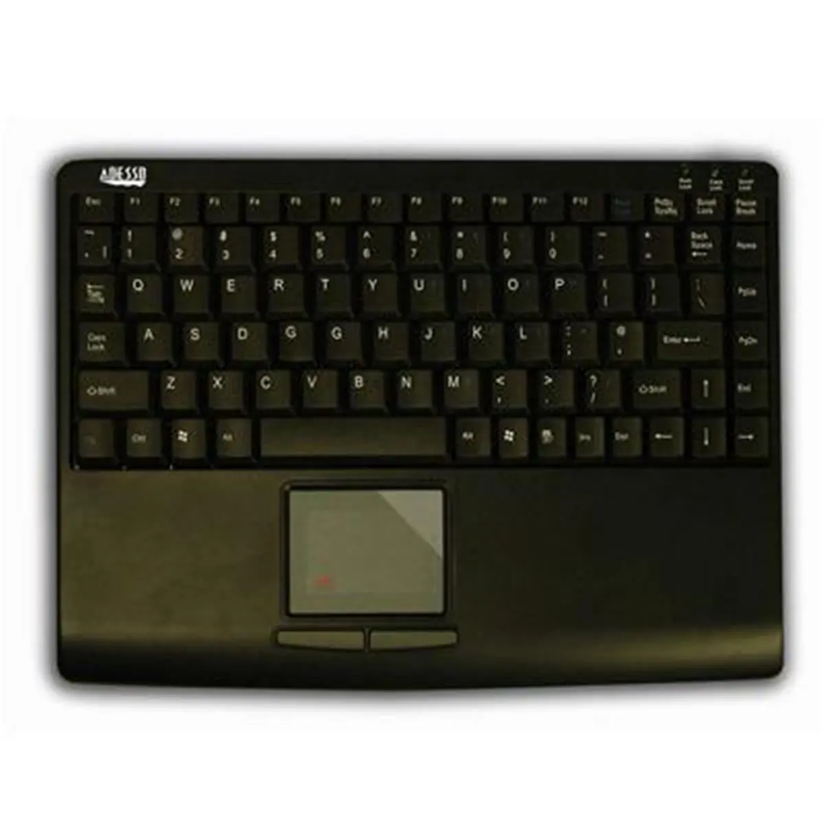 Adesso Inc. AKB-410UB Small and Lightweight SlimTouch Mini Black USB Keyboard - Low-Profile Tactile Keys, Integrated Touchpad, Glideextend Feature, Orientation Settings, Speed Sensitivity, Virtual Buttons, Customizable Settings for Notebooks, POS Kiosks,