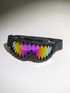 Punk Style Asymmetrical Frame Ski Goggles, Adjustable Elastic Strap, Decorative Lens Design, Outdoor Sports Eyewear for All Seasons, Accessories