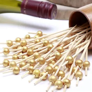 100pcs Wooden Cocktail Stick, Multipurpose Handmade Toothpicks, Party Decoration Stick, Home Bar Accessories