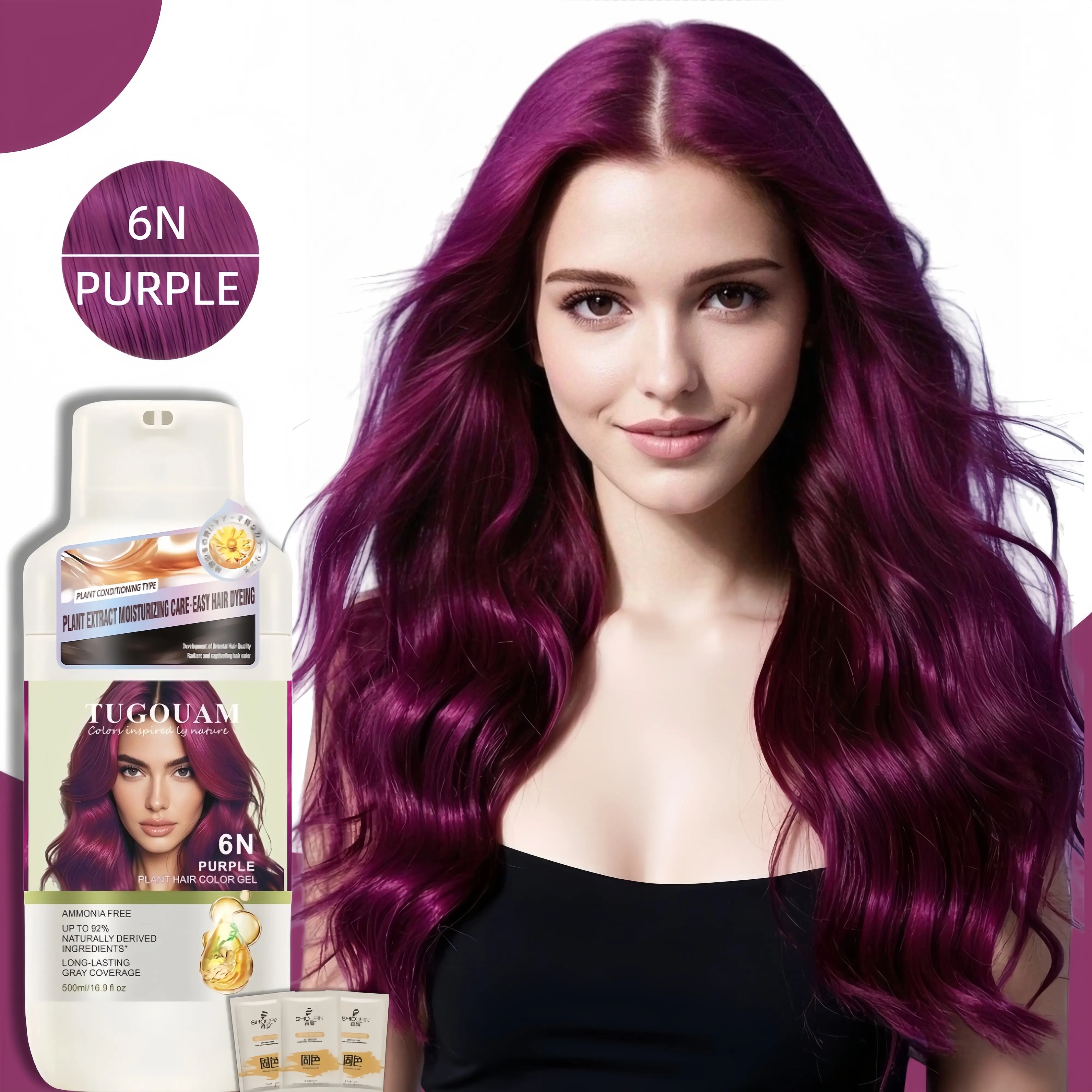 【Salon Results at Home】2-STEP Semi-Permanent Hair Color Kit - Everything Included for Perfect Blonde/Brunette. Ammonia-Free & Nourishing
