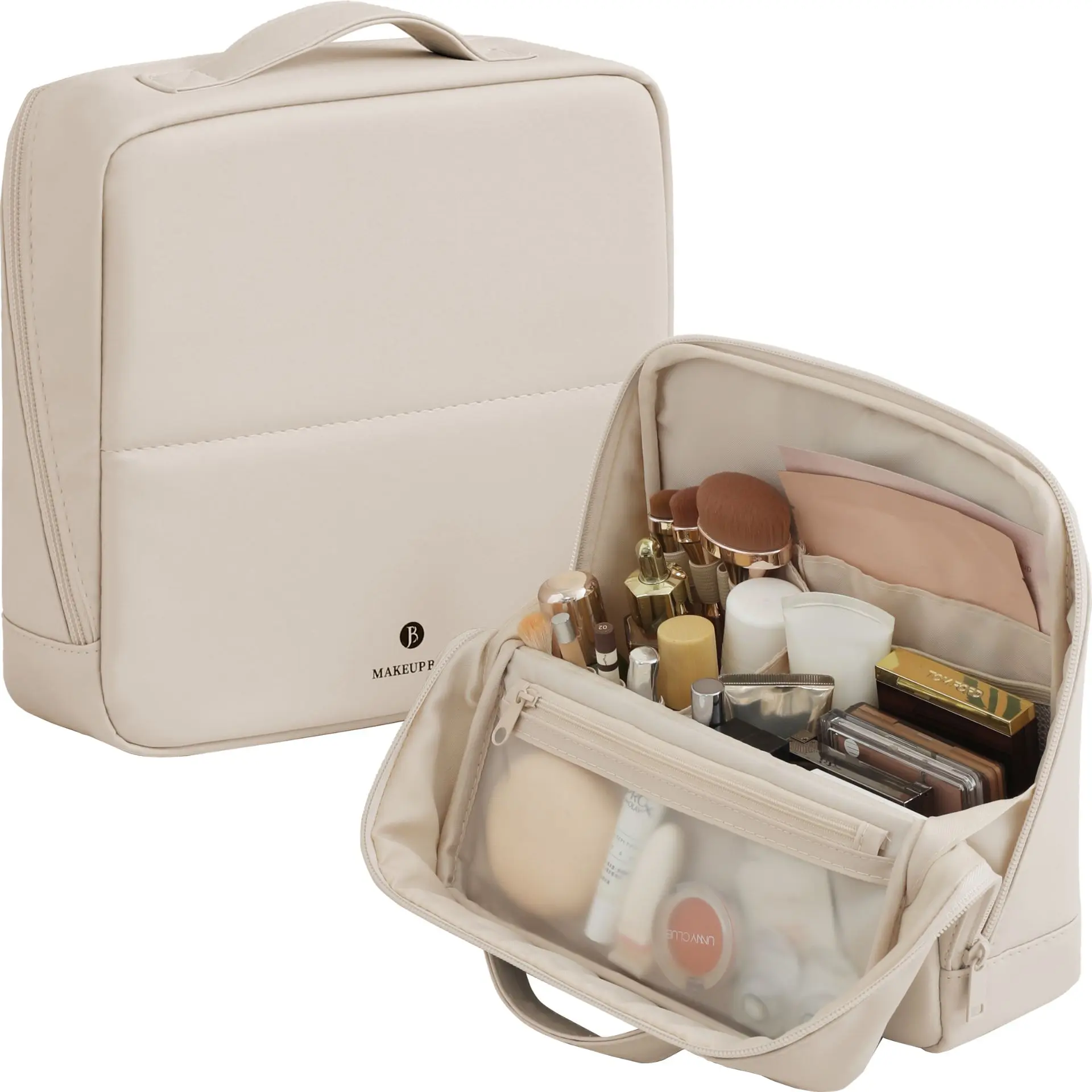 Minimalist Travel Makeup Bag, Waterproof Vanity Case for Beauty Essentials