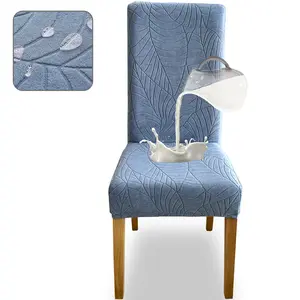 4/6 Pcs Waterproof Stretch parson Jacquard dining Chair Covers for Restaurant, Washable Kitchen room decor home Chair Protectors for Hotel chair protector cover