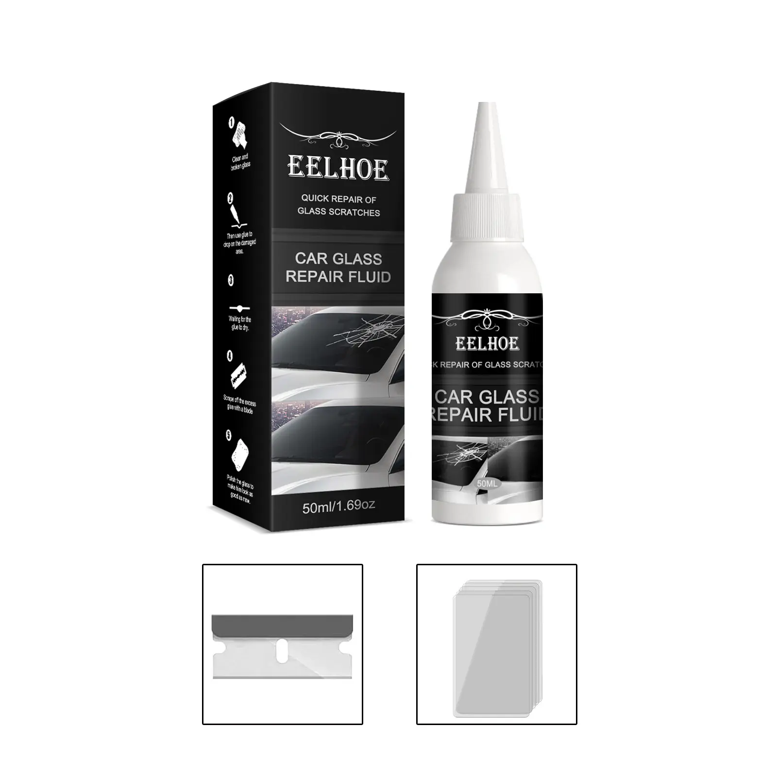 EELHOE car glass repair glue windshield repair crack adhesive repair glue glass repair glue