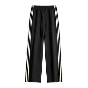 Men’s Jogger with Pockets — Solid Color Training/Track ,Straight-Leg Street Style, Fashionable Basic Wide-Leg Design workout men menswear athleisure chino loose long bagg uncuff boys sweatpants black gym summer fit Casual Loose-Fit Drawstring Pants slacks