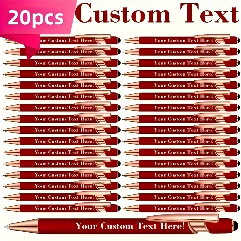 20pcs Custom Engraved Luxury Touch Screen Stylus Pens, Retractable Metal Body, Multiple Colors, Free Engraving, Personalized Office Stationery Writing Tool for Students/Teachers, Touch Screen Pen