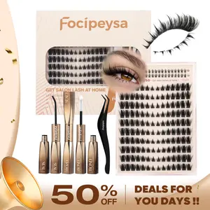 Focipeysa Cat Eye Lash Clusters | Spiky Eyelash Clusters | Manga, Fluffy, Beginner-friendly | Lash Kit with Bond and Seal, Resuable, Waterproof | Get Flawless Salon Extensions at Home | Complements  All Makeup Looks