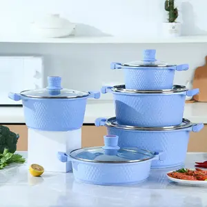 Bestseller Kitchen, Non-Stick Ceramic Coating, 10-Piece Cooking Pot Set for Induction & Gas Stoves, Home Use, Kitchen Cookware Sets