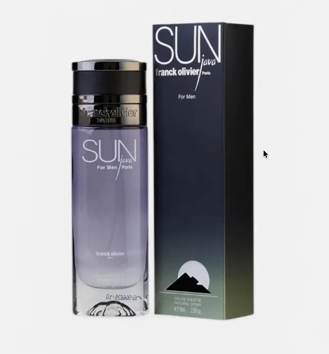 Franck Olivier Sun Java Men's Eau De Toilette - 75ml Fresh Woody Spray with Mint, Citrus Notes, Long-Lasting for Everyday Wear