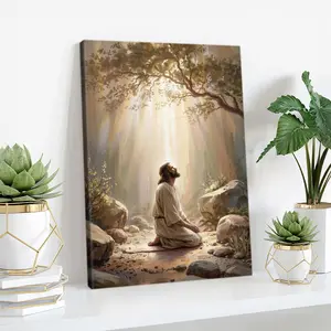 Garden of Gethsemane Canvas, Jesus Praying, Christian Decor, Bible Verse Canvas [No frame]