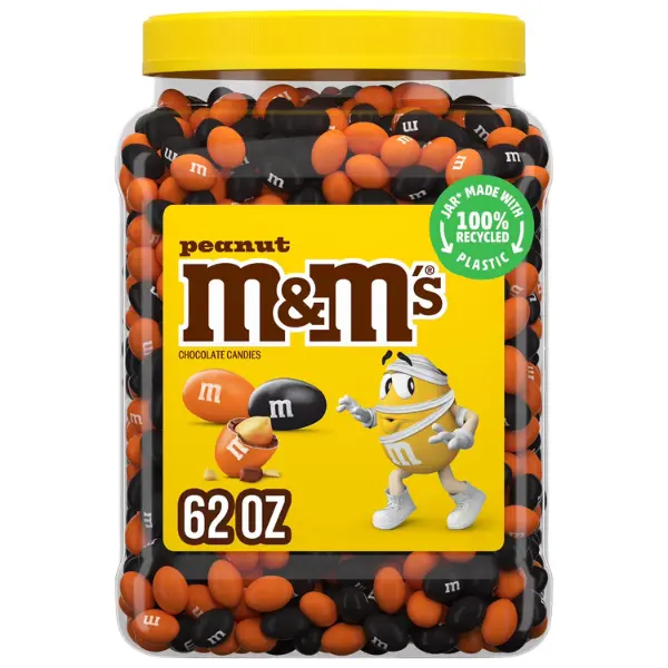 M&M'S Peanut Milk Chocolate Halloween Candy – 62 oz Sharing Size