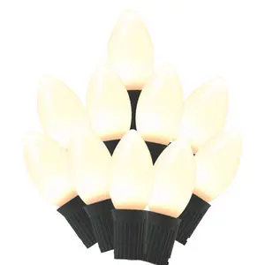 Celebrations Traditional LED C9 String Christmas Decor Lights, 9096571, 25-Count, 24 ft, White
