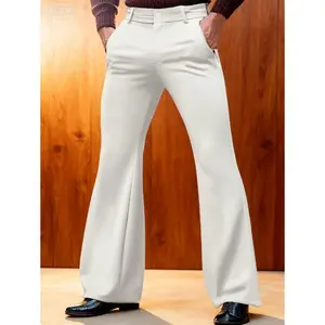 Men’s 70s disco bell-bottom jeans, slim-fit retro flared trousers, vintage denim pants — unisex (men’s and women’s)