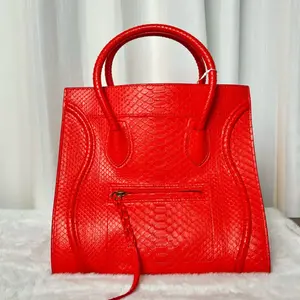 Pre-owned Celine Phantom Luggage Medium Python Orange Tote Bag|20453649 WWL