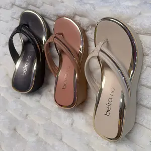 Vizzano Women's Beira Rio Flip Flops - Stylish Comfortable Sandals in Black Rose Gold & Gold Colors for Everyday Wear