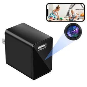 Smart USB Charger with 1080P WiFi Camera for Home Security Fast Charging Micro SD Recording 4G Cable SD Chargeable Device Monitoring