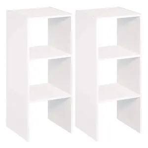 ClosetMaid Decorative Home Stackable 2-Cube Organizer Storage, White (3 Pack)