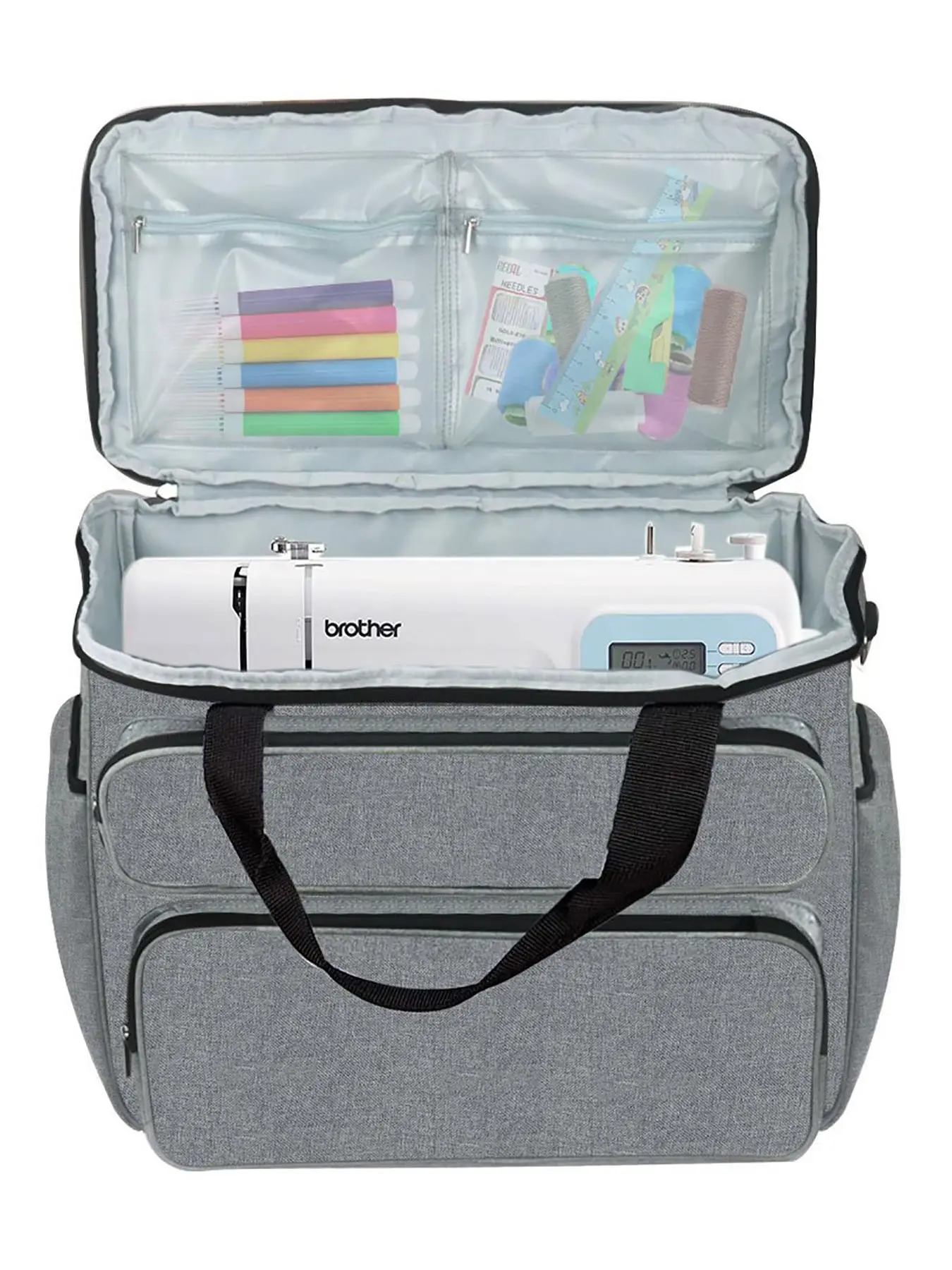 Simple Sewing Machine Dust Cover with Storage Bag, Foldable Large Capacity Organizer, Essential Sewing Equipment Accessory