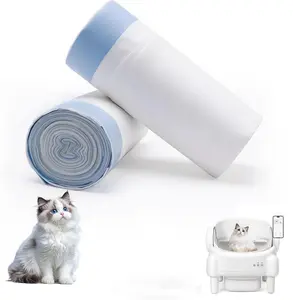 TAYACICY Cat Litter Bags 40-60 Pack Heavy Duty Waterproof Drawstring Liners for Automatic Litter Boxes Advanced Odor Control Easy Installation 25.6”×12.2” Durable Material