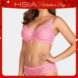 HSIA Winter Sonata Embroidered Lace Trim Full Coverage Unlined Underwire Bra