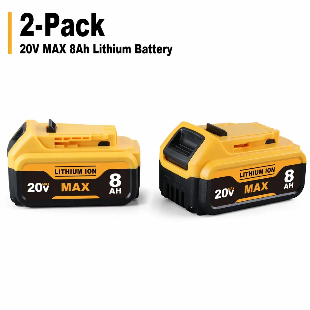 2-Pack DeWalt 20V MAX Battery 8.0Ah Replacement for DCB200 DCB205, Compatible with DeWalt DCB206 DCB208 Cordless Drill Impact Driver