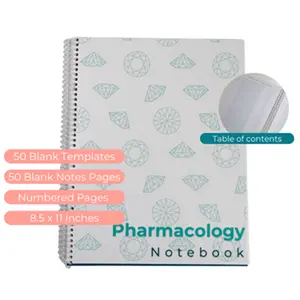Pharmacology Notebook | Nursing Note Taking Journal Numbered Workbook
