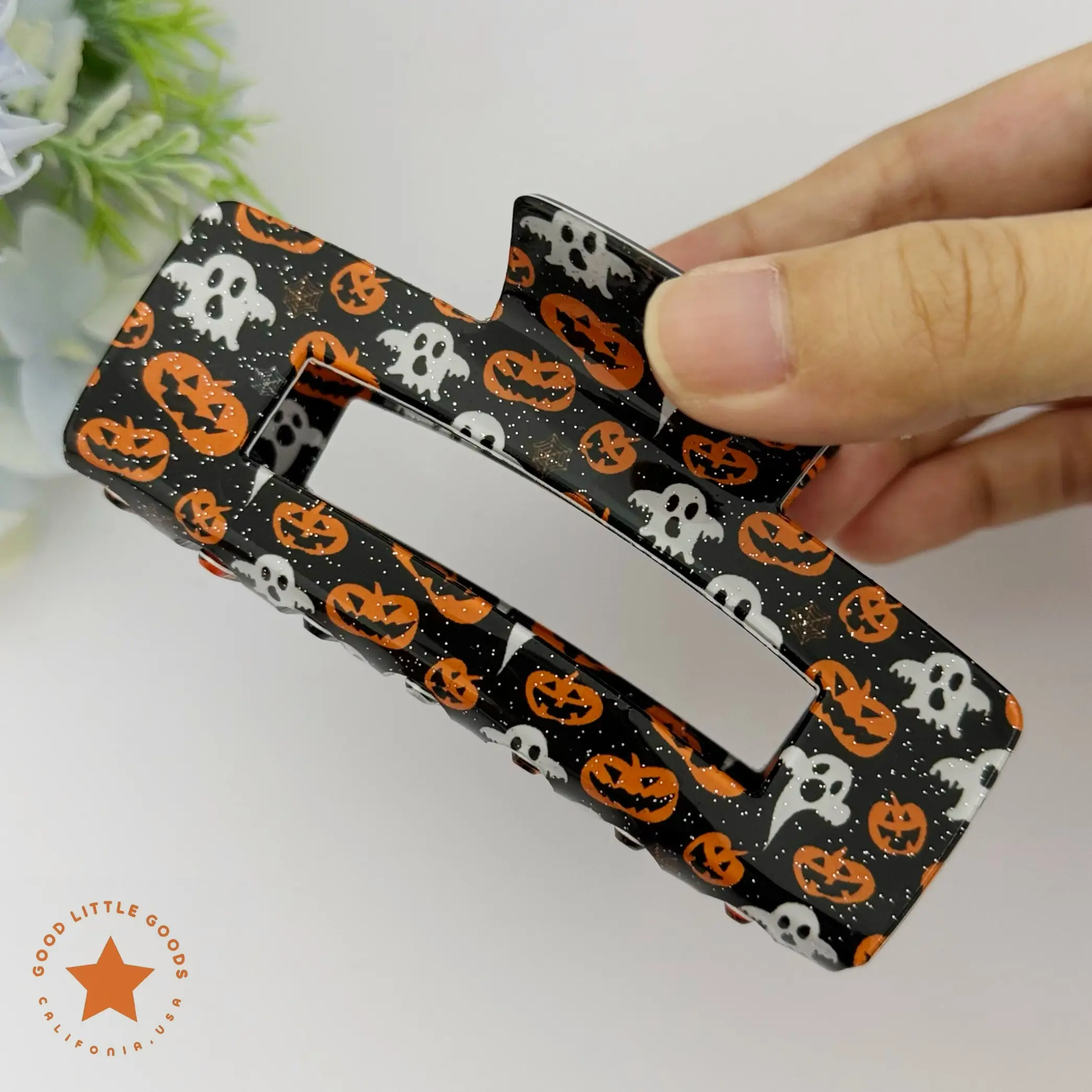 Black with Ghosts & Pumpkins
