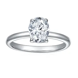 1CT Oval Cut Ring D Color VVS1 Stackable Simple Jewelry Ring Lab-Made Moissanite Women's Ring Exquisite Anniversary birthday anniversary valentine classic wedding Gift  sales  for  you A6