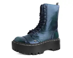 Green Rub-Off 10-Eye Double Decker Boot