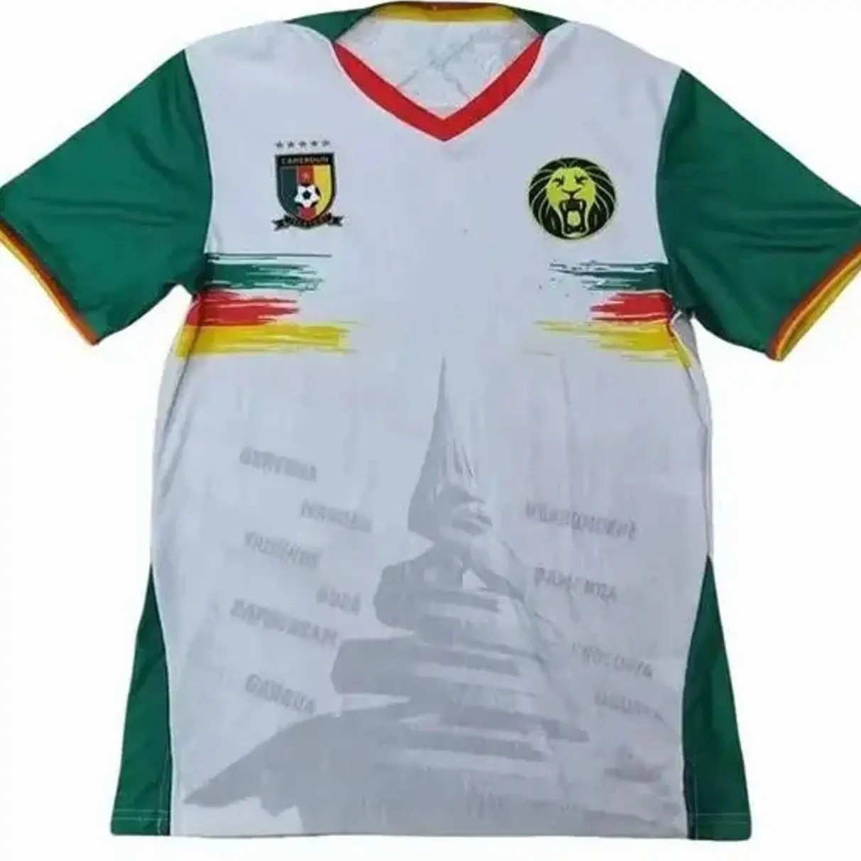 [FULL LOGO] - Cameroon 26 Away Soccer Jersey, Unisex Player Version, Lightweight Polyester Outdoor Sports Top, Moisture-Wicking & Breathable, Outdoor Sports Jersey, Polyester Jersey - Personalization upon request