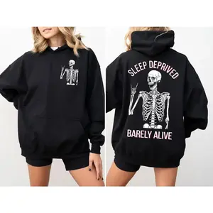 Men's Spring and Autumn Long sleeved Hoodie Casual Round Neck Couple's Same Style Printed Top