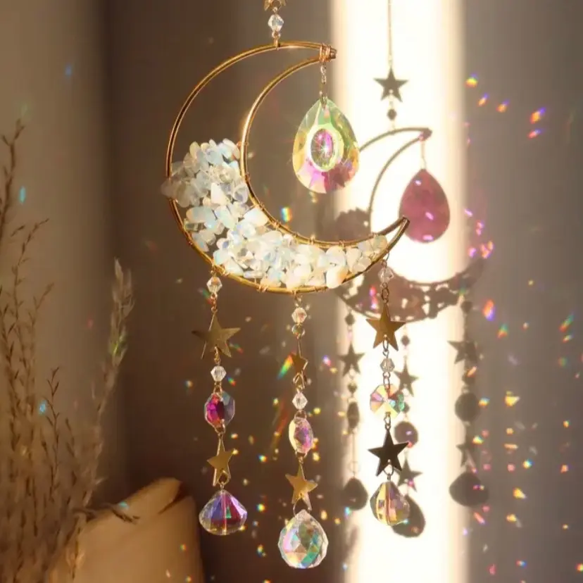 Natural Crystal Opal Sun Catcher, Hangable Home Ornament for Jewelry Accessories & Derivatives