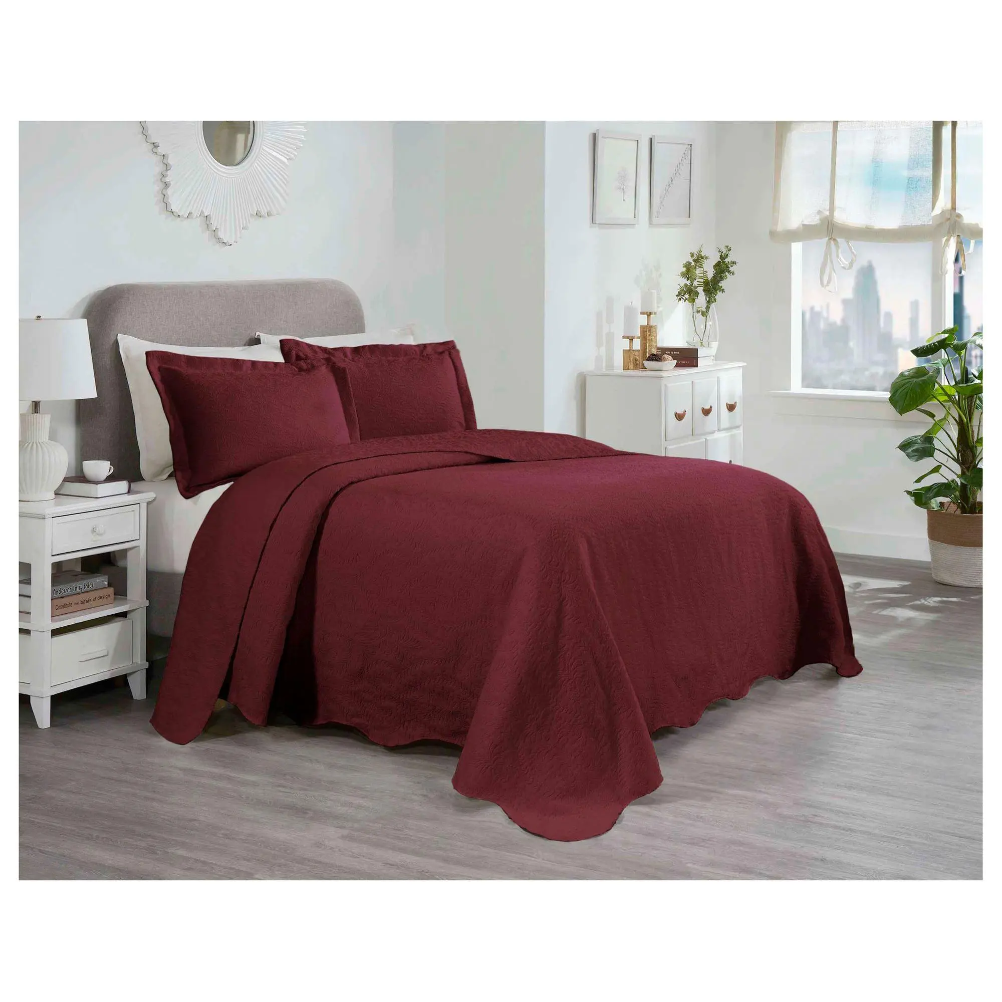 Superior Aspen Cotton Blend Medium Weight Bedspread Set- Full