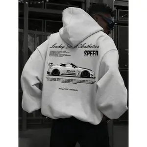 Viral Oversize Black Graphic Hoodie, Sweatshirts, Loukey Str180g[100%cotton]eet Aesthetics GTR Supercar Print Comfy Soft Fleece Streetwear, TikTok Trending Aesthetic Hoodie for Men, Car Guy Casual Daily Wear, Speed-Themed Street Style, Warm Cozy Oversized
