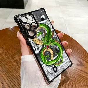 Cool d-DRAGON b-BALL Green Dragon Phone Case Suitable for Samsung Galaxy S25 S24 S23 S22 S21 FE Ultra Plus 4G 5G Anti-Drop Transparent Soft Back Cover, Cool Phone Case, Smartphone Case, Mobile Cover, Stylish Mobile Case, Anime Phone Cover